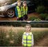 Hi Vis Kids Safety Vest + 2 Reflective Bands & Bag, Toddler Safety Vest,Reflective Vest Kids With Zipper,Toddler Construction Vest For Cycling & R...