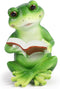 Frog Statue,Resin Decor,Fairy Garden Outdoor Decoration,Frog Reading Book Figurine,Crafts for Home Office Bathroom...