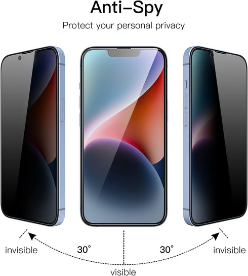 JETech Privacy Full Coverage Screen Protector for iPhone 14 Plus 6.7-Inch, Anti-Spy Tempered Glass Film, Edge to Edge Protection Case-Friendly, 2-...