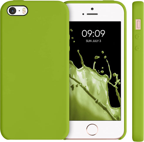kwmobile Case Compatible with Apple iPhone SE (1.Gen 2016) / iPhone 5 / iPhone 5S Case - TPU Silicone Phone Cover with Soft Finish - Green Pepperc...