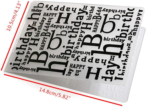 Happy Birthday Plastic Embossing Folder for Card Making, Journaling,Scrapbooking DIY Album Paper Crafts...