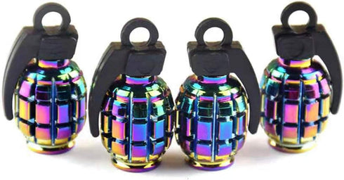 Accretion Aluminum Valve Stem Caps for Car, Motorbike, Trucks, Bike and Bicycle?Colorful?4 Pack...