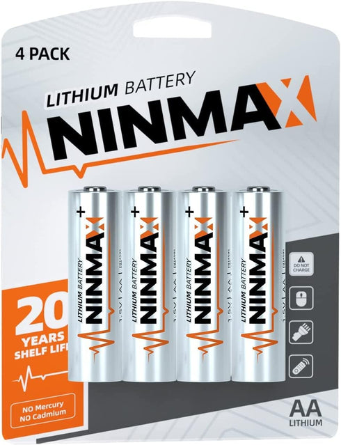 Lithium AA Batteries 3500mAh, 4 Pack 1.5V Longest Lasting Double A Battery for High-Tech Devices?Non-Rechargeable?...