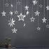 Glitter Silver Star Garlands Kit Metallic 3D Star Hanging Paper Garland Multi-shaped Twinkle Star Birthday Party supplies Wedding Baby Shower Chri...