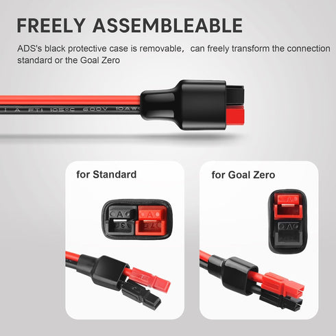10AWG XT60 to Anderson Adapter 45A XT60 Female to Anderson Connector Cable for RC Battery Solar Portable Power Power Station and Solar Panel Exten...