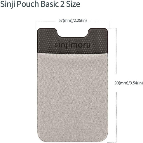 Sinjimoru Basic Cell Phone Wallet Stick on, Card Holder for Back of Phone Working as Adhesive Stretchy iPhone Wallet. Sinji Pouch Basic 2 Grey...