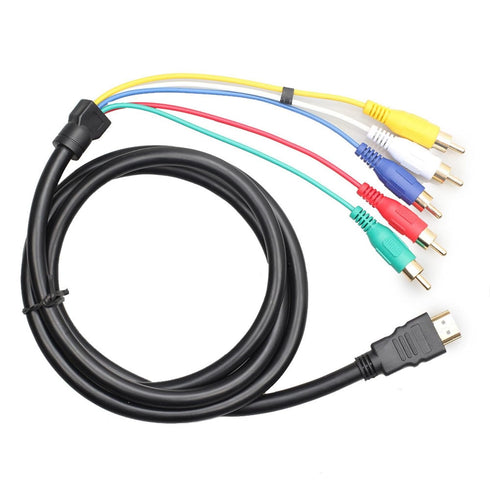 Nightwolf ® 5 Ft 1.5M HDMI to RCA Cable, HDMI Type A Male to 5RCA Male Plug Video Audio Cale Converter Adapter Cable for HDTV Plasma TV DVD and Mo...