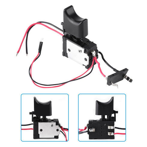 Electric Drill Switch, 7.2 V - 24 V Electric Power Tool, Lithium Battery Cordless Replacement Drill Speed Control Trigger Switch with Small Light ...