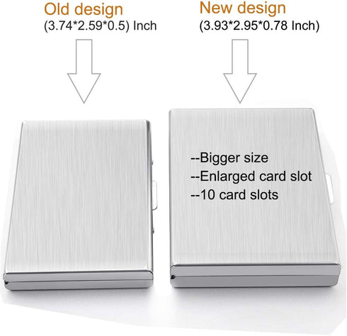 EASTNIGHTS RFID Credit Card Holder Protector Metal Credit Card Wallet Business Card Holder for Men Women Gift Box Package (Silver)...