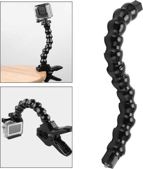 Camera Mount Arm Flexible Mount Arm, 12 Sections Sports Camera Clamp Arm Jaw, 1/4in Screw Holes to 1/4in Screw Action Camera Mounts and Clamps Arm...