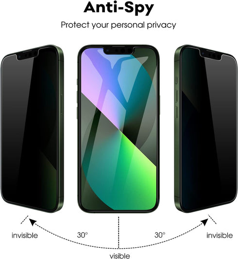 JETech Privacy Screen Protector for iPhone 13 mini 5.4-Inch with Camera Lens Protector, Anti-Spy Tempered Glass Film, Easy Installation Tool, 2-Pa...