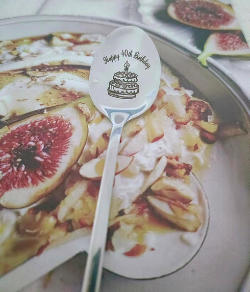 Happy 40th Birthday Spoon Gifts for Women Men 40 Yr Old Birthday Gift for Aunt Brother 40 Years Old Birthday Gifts Men Women 40 Th Birthday Gift f...