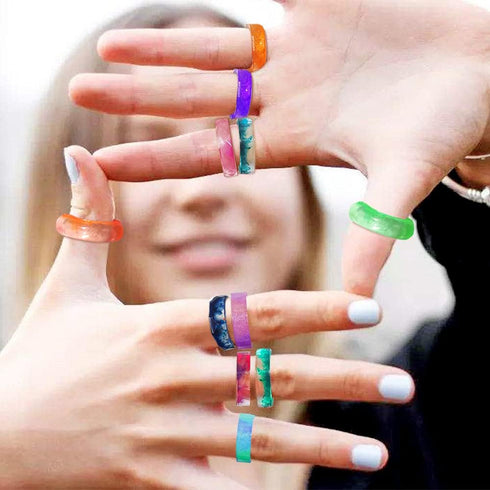3Pcs Different Shapes Silicone Resin Ring Mold, SENHAI 8 Sizes Ring Jewelry Resin Casting Mold, for DIY Rings, Earrings, Necklace Pendants, Keyrin...