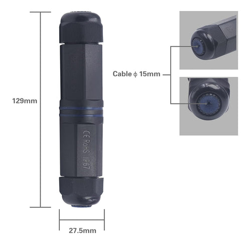 Waterproof RJ45 Coupler IP67 CAT6 Waterproof RJ45 Connector POE Outdoor Ethernet Connector 2 Pack...