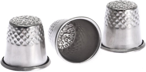 Dophee 3Pcs Silver Finger Thimble Tailor Sewing Pin Needle Grip Hands Shield Protector...