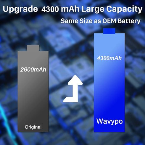 WAVYPO Battery for Galaxy J3,Upgraded 4300mAh Li-ion Battery Replacement for Samsung J3 J327A J327P J320V J320A J320F J320P EB-BG530BBC EB-BG530BB...