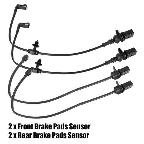X AUTOHAUX 2 Pair 4M0615121R Front 4M0615121P Rear Brake Pad Electronic Wear Sensor for Audi Q7 2017-2018...
