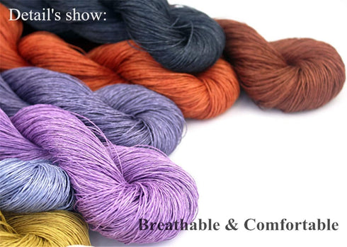 Lotus Yarns 100% Natural Linen Lace Weight Hand Knitting Crochet Yarn 50g/Hank for Summer Fashion Garments Baby Clothes Soft and Cool (6)...
