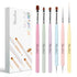 MelodySusie Nail Art Brushes Set,6pcs Nail Art Design Pen Painting Tools with Extension Gel Brush, Polish Brush, Builder Brush,Liner Brush, Carved...