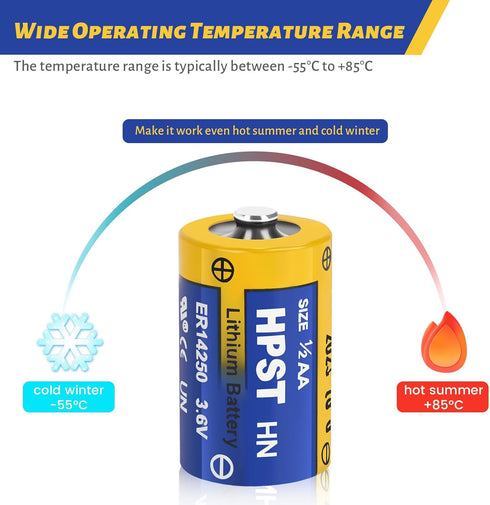ER14250 Battery 1/2 AA Size 3.6 V Lithium Batteries 8 Pack Non-Rechargeable Battery Li-SOCL? XL-050F SB-AA02 LS14250 TL-5902 TL-2150...