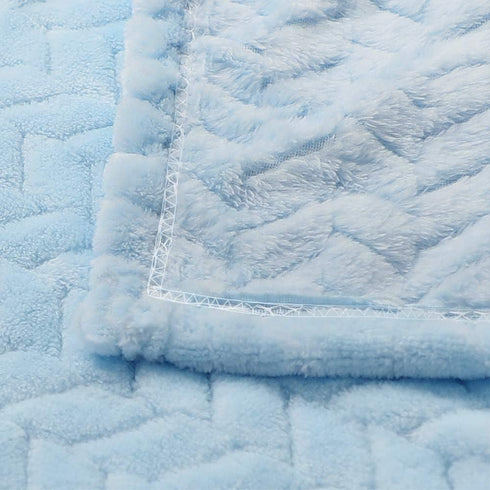 Baby Blanket Flannel, Cozy Throw Blankets for Newborn Infant and Toddler, Super Soft and Warm Receiving Baby Blanket for Crib Stroller (Blue 25 * ...