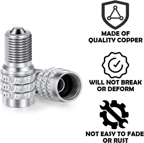 20 Pcs Double Seal Valve Stem Cap Inflate Tire Valve Caps Flow Through Tires Air Cap Tire Stem Valve Caps Metal Valve Cap for High Pressure Truck ...