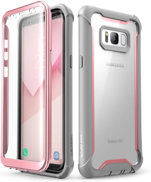 i-Blason Ares Full-Body Rugged Clear Bumper Case with Built-in Screen Protector for Samsung Galaxy S8+ Plus 2017 Release, Pink...