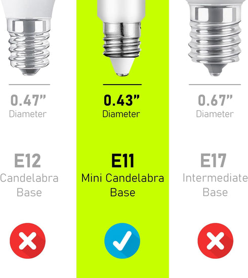 E11 LED Bulb Dimmable, 50W Equivalent, Daylight 6000K, T4 Mini Candelabra LED Bulb, E11 Base, 5W 580 Lumen, 5-Pack...