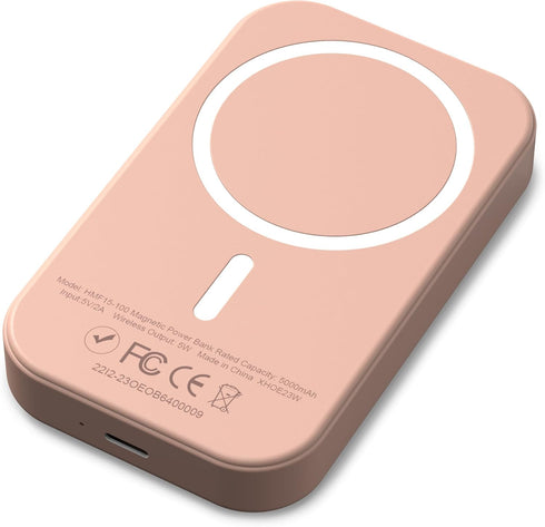 Magnetic Power Bank Battery Pack 10000mAh Wireless Portable Charger, Fast Charger, USB-C Cable, for iPhone 15/14/13/12 Series, (Pink)...