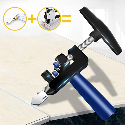 Tile Cutter Hand Tool, Glass Cutter, Tile Cutter Hand Tool Easy to Operate Portable Aluminum Alloy 2-in-1 Mirror Cutting Tool for Mirrors Windows ...