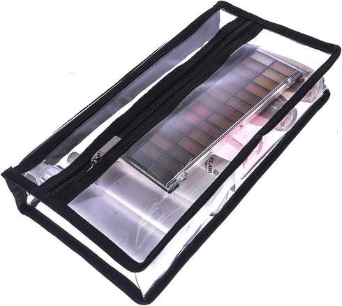 Clear PVC Makeup Bag Transparent Actor Bag Large Cosmetic Organizer Bag Makeup Kits Pouch Travel Make Up Accessories Storage Bag Clear Pencil Pouc...