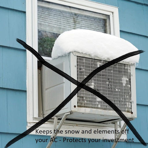 Dependable Industries Vinyl Window Air Conditioner Cover 18" x 27" x 16" Weatherproof AC Protector with Straps for 5-10,000 BTU Units Reduce Heati...