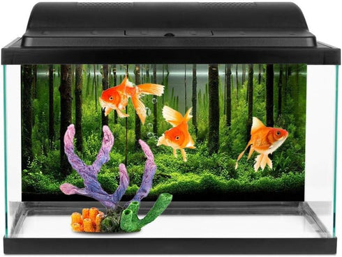 Aquarium Background 10 Gallon Tank Aquarium Poster Aquarium Forest Background Picture Fish Tank Background PVC Adhesive Underwater Forest Tank Pos...