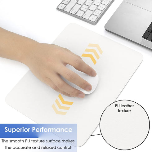 ProElife Mouse Pad 9.4'' x 7.8'' Slim Mat for Computer Laptop Accessories, Waterproof PU Leather Mouse Pad with Anti-Slip Base Rectangle Mousepad ...