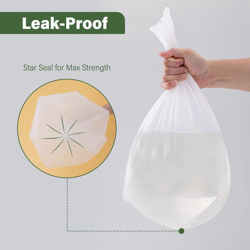 Jaoul 1.2 Gallon Trash Bags, Unscented Strong Small Trash Bags Bathroom, Small Garbage Bags for Bathroom Can, White Trash Can Liners 100 Count...