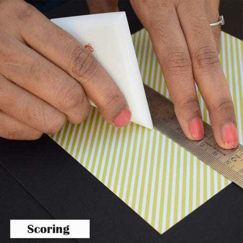 CrafTreat Teflon Bone Folder and Scoring Tool - Ergo Square - Paper Scorer for Paper Crafting, Origami, Bookbinding, Scrapbooking - Leather Burnis...