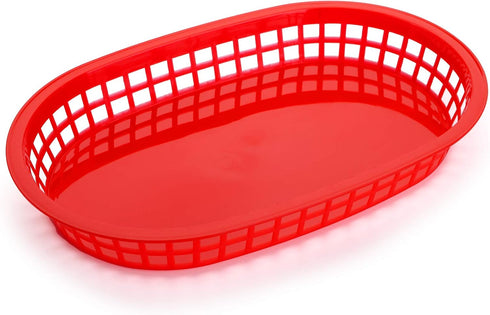 Cedilis 40 Pack Fast Food Baskets, 10.5 x 7 Inch Plastic Baskets, Food Service Tray for Hot Dogs, Burgers, Sandwiches, Fries, Barbecues, Picnics, ...