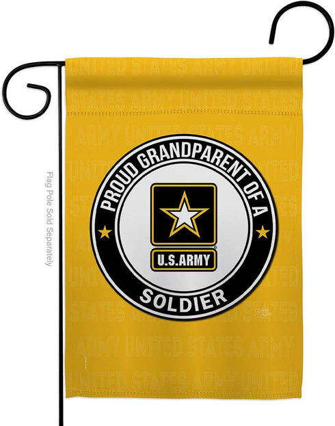Breeze Decor Proud Grandparent Soldier Garden Flag Armed Forces Army Rangers United State American Military Veteran Retire Official House Decorati...