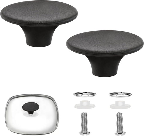 Replacement Pot Lid Top Knob 2 Pcs Universal Kitchen Cookware Lid Replacement Knob Bakelite Kitchen Pot Lid Handle Heat Resistant for Casserole Ke...