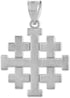 Religious Jewelry Matte Finish 925 Sterling Silver Crusaders Jerusalem Cross Pendant...