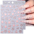 8 Sheets Bronzing Flower Leaf Nail Stickers 3D Self-Adhesive Flowers Nail Art Stickers Gold Silver Rose Gold Floral Leaves Nail Decals Summer Nail...