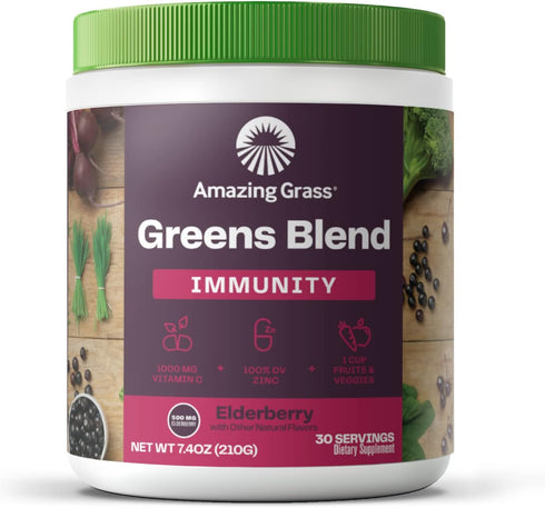 Amazing Grass Greens Superfood for Immune Support: Greens Powder with Organic Spirulina, Chlorella, Beet Root Powder, Digestive Enzymes & Probioti...
