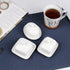 NAGU Mini Square Butter Dish with Lid, White Procelain Domed Cheese Dish with Handle Individual Serving Small Butter Tray, Cute Ceramic Dessert Se...