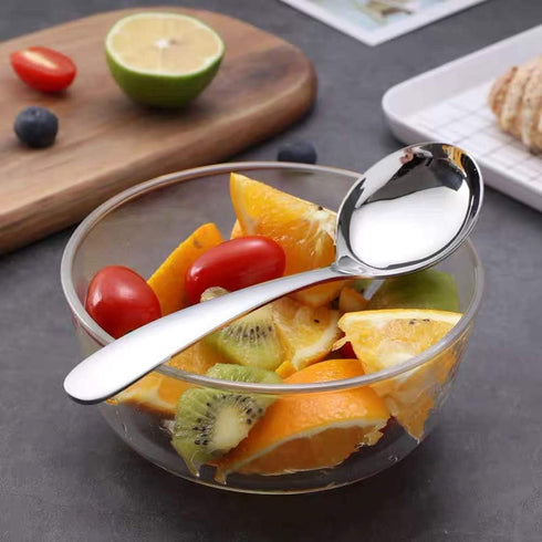 18/8 Stainless Steel Adult Soup Spoon Big Round Spoons Large Heavy Weight Dinner Spoon 4-Piece (7.2Inch)...