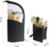 ANEMEL Black Travel Makeup Brush Holder 2-Pack, Organizer Bag Clear Plastic Cosmetic Zipper Pouch Portable Waterproof Dust-Free Stand-Up Small Toi...