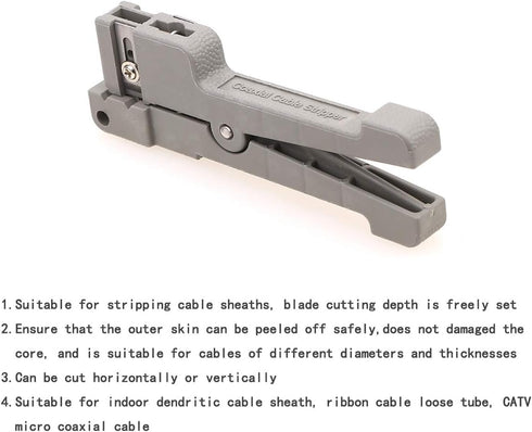 Fiber Optic Tool Cable Stripper 45-162 Buffer Tube Coaxial Cable Stripper Coax Stripping Hand Tool...