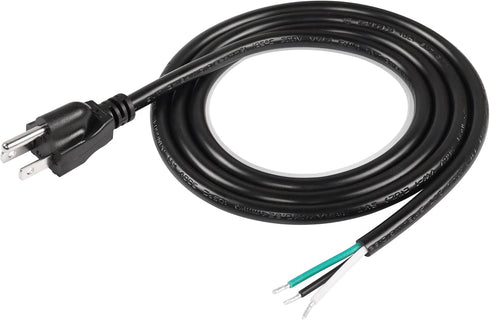 CERRXIAN 4FT 18 Gauge 3 Prong Heavy Duty Replacement Power Cord Cable 13A 110V NEMA 5-15P Male Plug to 3 Prong Open Pigtail Wire for Universal AC ...