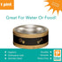 Luxury Design Stainless Steel Pet Bowl with Natural Wood Base for Dog, Cat, Pet Food and Water Bowl | Black, Pint...