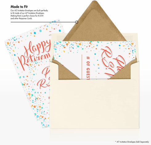 A2 Contour Flap Envelopes (4 3/8 x 5 3/4) - 70lb. 100% Recycled, Grocery Bag Brown (50 Qty.) | Perfect for RSVP Cards, Invitations, Announcements ...