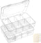 QUEFE 2 Pack 8 Grids Bead Organizers and Storage, Plastic Organizer Box with Removable Dividers Tackle Box Organizer for Candies Snacks Electronic...